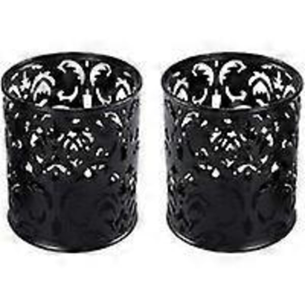 Hul Blomst Penholder Rund Penholder 2 Stykker Sort