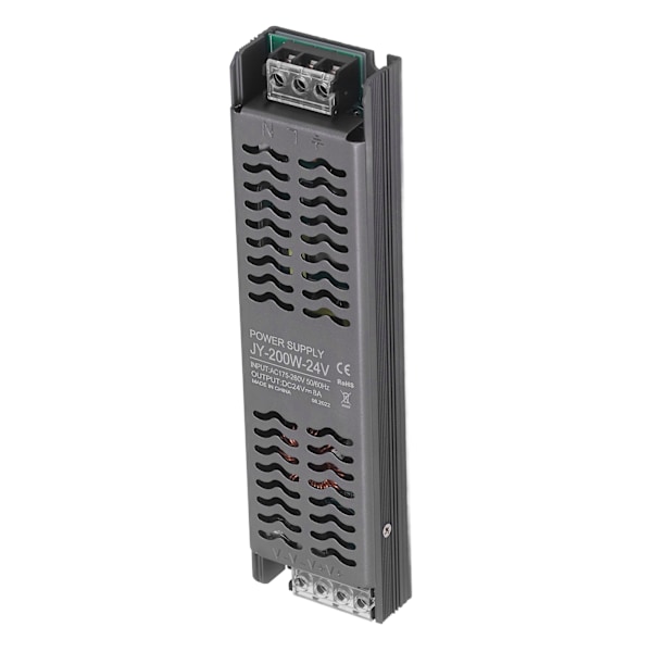 LED-drivrutin 200W AC 175‑260V till 24V DC Lågspänningsutgång LED-drivrutin Strömförsörjning med värmeavledningshål LED-transformator