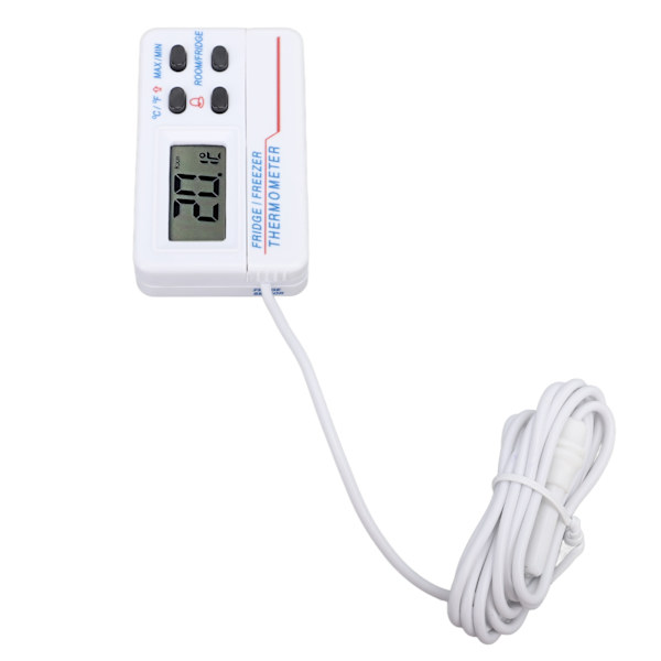 Digitalt køleskabs termometer ‑50℃ til 70℃ ‑58℉ til 158℉ Høj nøjagtighed digitalt fryser temperaturmåler med alarmfunktion