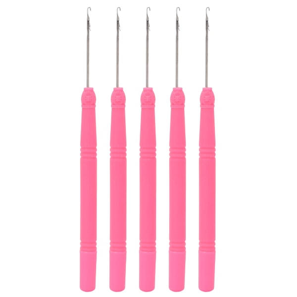 Plastic Hair Extension Crochet Hook Crochet Hair Tools Pulling Hook Needle for Braiding HairRose Red