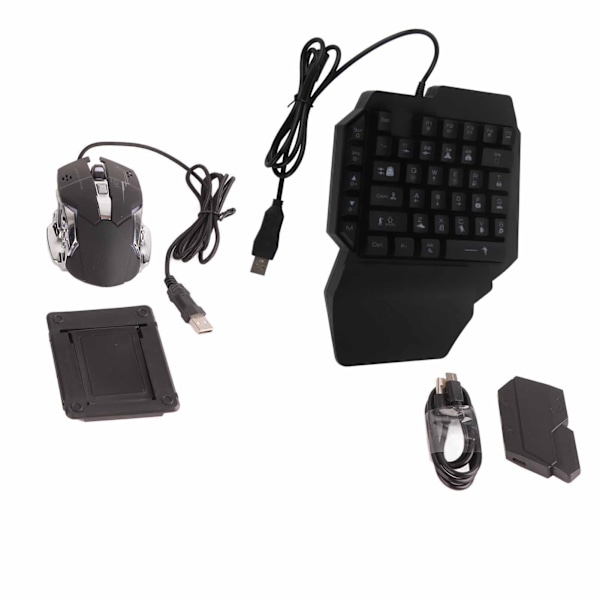 Bärbar Mini Gaming Tangentbord Mus USB RGB Handledsstöd Halv Hand 35 Keys Tangentbord Mus med Converter för Android för IOS