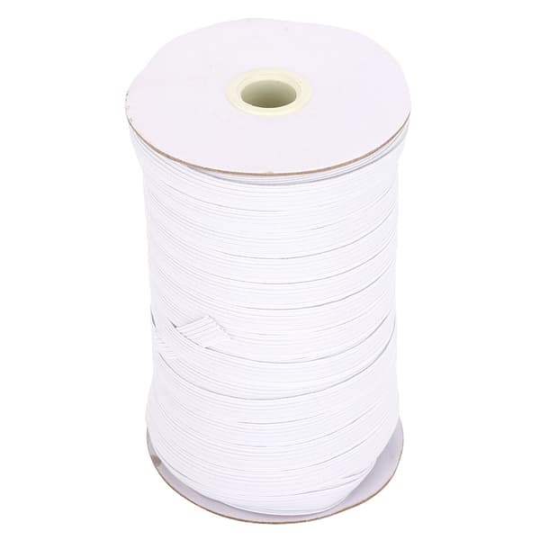 100 Yards Elastiskt Band Platt Flexibelt Repband Munskydd Klädtillbehör 10mm (Vit)