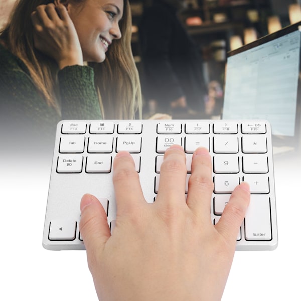 Mini numerisk tastatur for Bluetooth 3.0 aluminiumlegering innebygd litiumbatteri