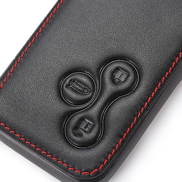 Renault Läder Bilnyckel Fob Cover (3 Nycklar) - Äkta Läder, Skyddande Fodral