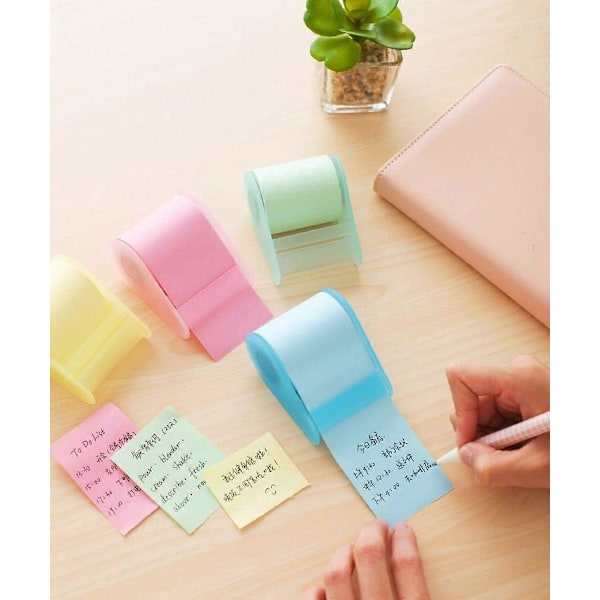 4 st Självhäftande Rull-Sticky Notes med hållare, Flerfärgade Notes Hantverkstejphållare