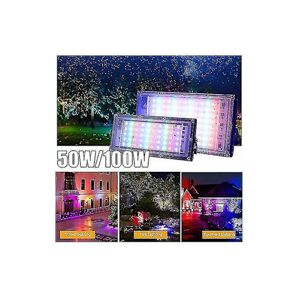Himmennettävä RGB LED-ulkovalaisin 4-pakkauksessa kaukosäätimellä - 16 väriä, 4 valaistustilaa (50W)