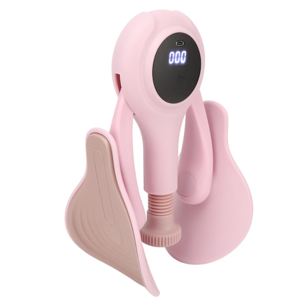 Thigh Master Thigh Exerciser med Counter Uppladdningsbar bäckenmuskel Hip Trainer Träningsutrustning för kvinnor Rosa