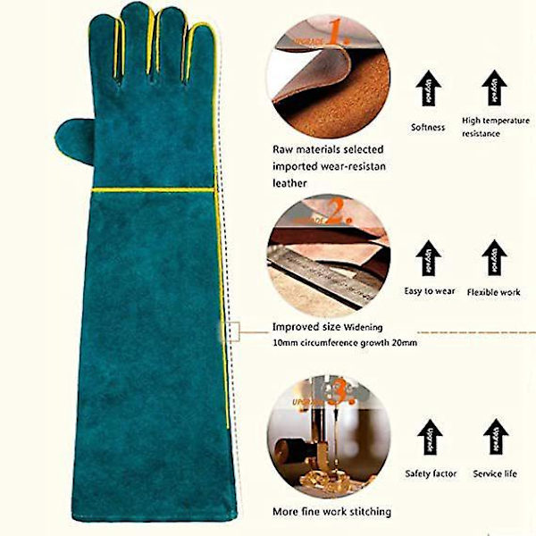 Kestävät puremankestävät eläinten käsittelykäsineet, 60 cm
