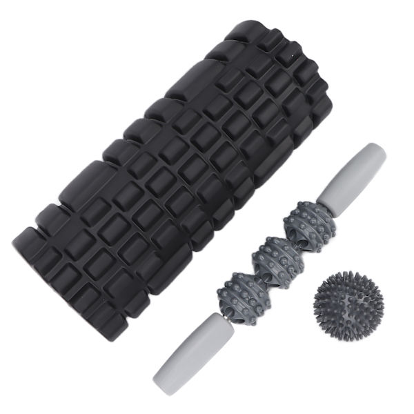 Skummassasjerullesett Hule muskler Relax Bærbar Fitness Yoga Stick for Midje Nakke RyggSort firedelt dress
