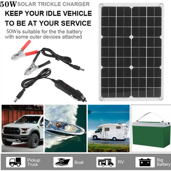 50W Sammenleggbart Solcellepanel Monokrystallinsk Celle Dobbel USB-lader for Bil RV Yacht Utendørs Lading