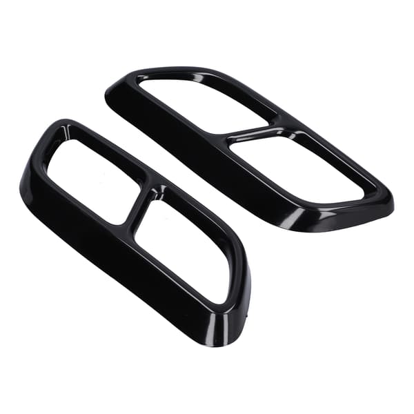 2 STK 4-udstødningsrørhalehalsramme Quad Outlet Blank Sort Erstatning for Cadillac CT5 2020