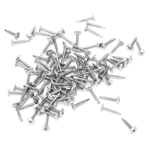 500 stk. selvskærende skruer 410 rustfrit stål M4.2x25mm skrue krydsede riller dybt gevind