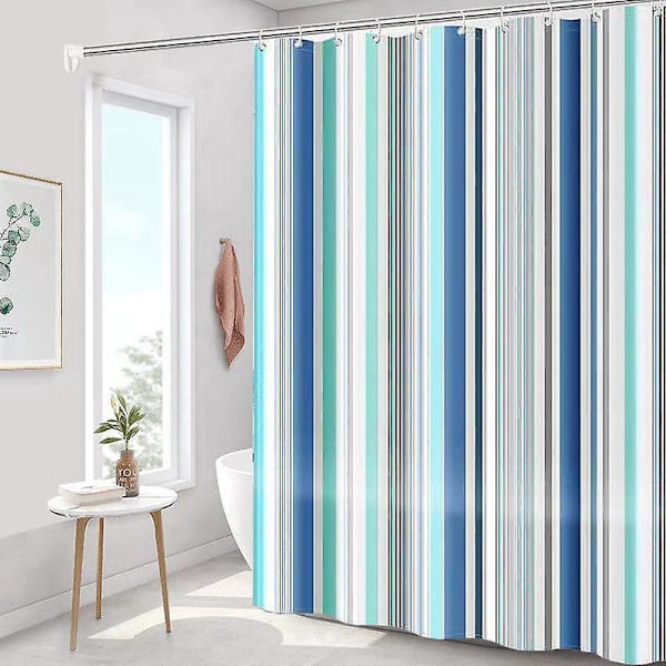 Dusjforheng 180 x 200cm Muggfri Lett å Rengjøre Polyester Vanntett Stoff Med Kroker Vanntett Dusjforheng