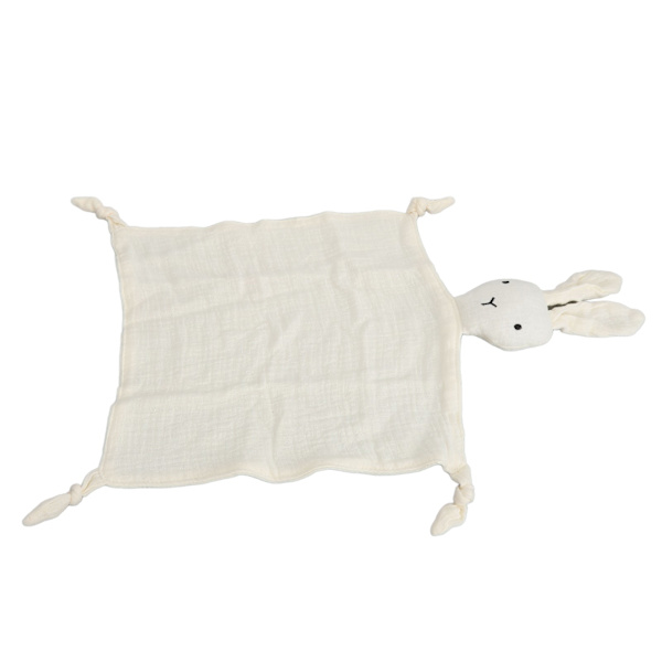Bunny sikkerhetsteppe Cute Lovey teppe Dobbeltlags bomullsmykt sikkerhetsteppe for å sove og leke
