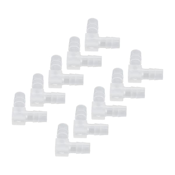 10 stk. Albue Slange Studs Plastik Fitting 90 Graders Lige Barbeforbindelse Adapter L Form til Akvarium 8mm