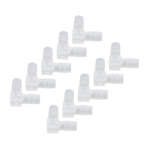 10 stk. albueslange modhage plastfitting 90 grader lige modhager ledadapter L form til akvarium 8 mm