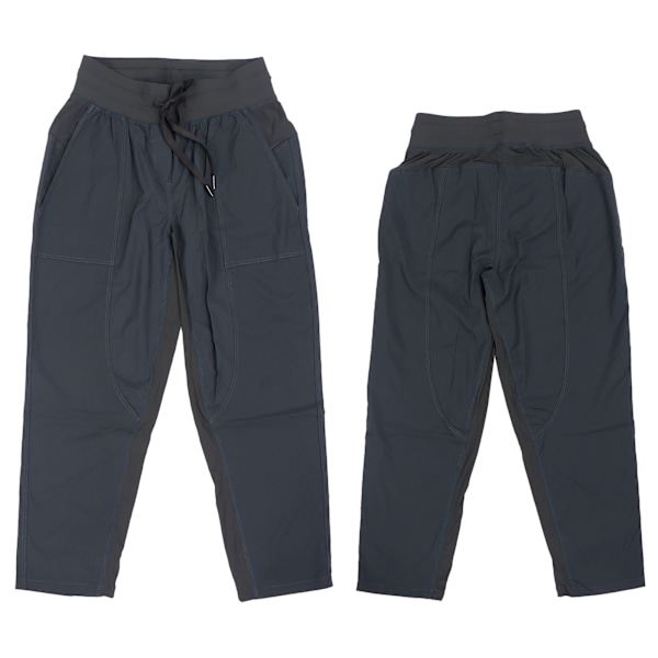 Kvinde Fitness Joggere Nylon Åndbar Casual Snørebånd Sweatpants til Løb Cykling (Grøn Sort) S