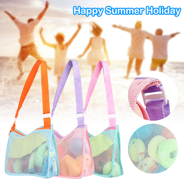 Barne Mesh Bag Strand Shell Collection Bag Sand Toy Oppbevaring Mesh Bag for Boys Girls Svømmetilbehør