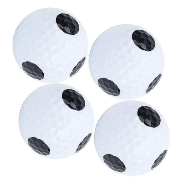 4 stk. Golf Putting Træning Dobbeltlag Spillebold Hvid Sort Bold Sort Prik Bold