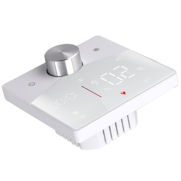 Smart termostat drejeknap design LCD farve display panel digital termostat til sauna rum gulvvarmesystem hvid
