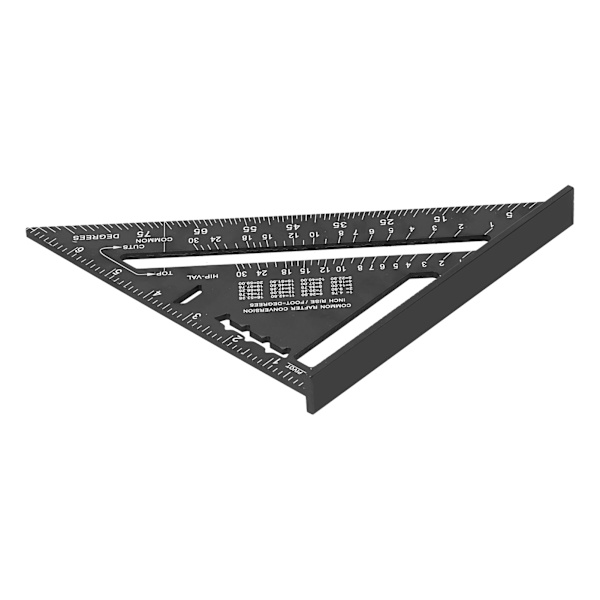 Trekantet lineal Aluminiumslegering Skala Målelineal Gering Industrielle forsyninger 7in