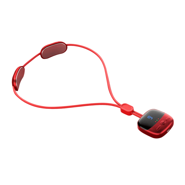 Mini Halskæde Halsmassageapparat 4 tilstande 9 Styrke 3 Gears Hot Compress Dual Pulse Smart Pendant Massager Rød