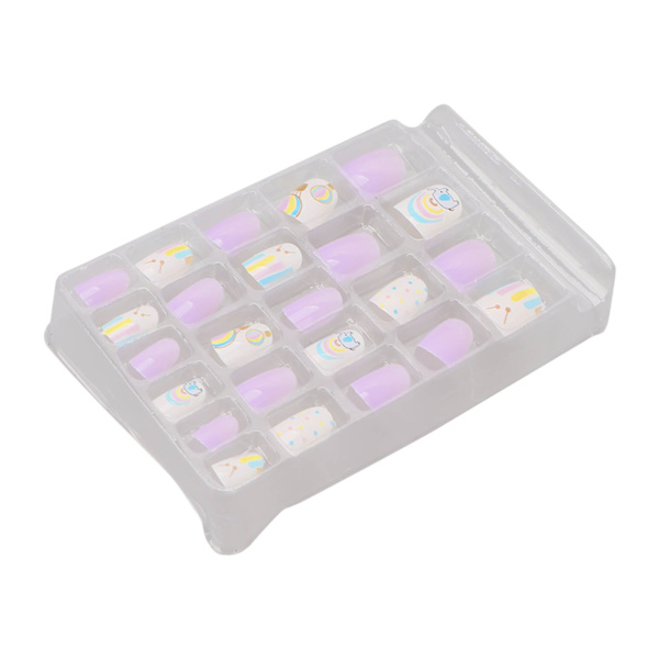 24 stk Kids selvklebende falske negler Trygge Skånsom Interessant Stilig DIY Kids Full Cover Press On Nails 0040-CM42
