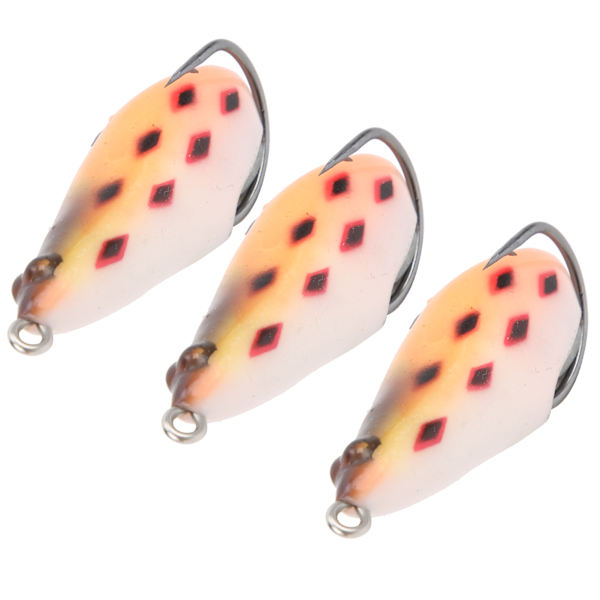 3 stk./sæt fiskefoder silikone fiskefoder sæt plettet foder simulation fiskedele orange