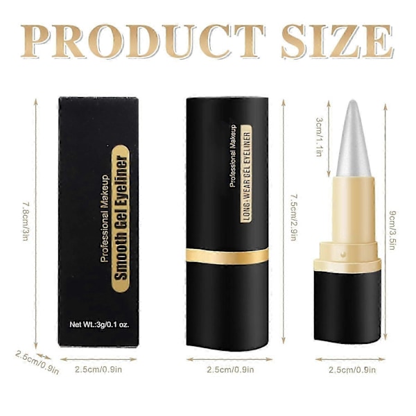 Vedenkestävä eyeliner, nopeasti kuivuva ja tahriintumaton eyeliner-kynägeeli, pitkäkestoinen pigmentoitu luomiväri, täydelliseen eyelineriin