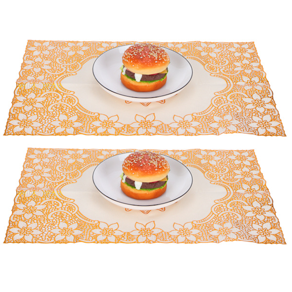 2 stk. 30 cm x 45 cm PVC-bordbrikke Gull Plassbrikke Kopp Underlag Kjøkken Bryllupsdekorasjon Stil 2