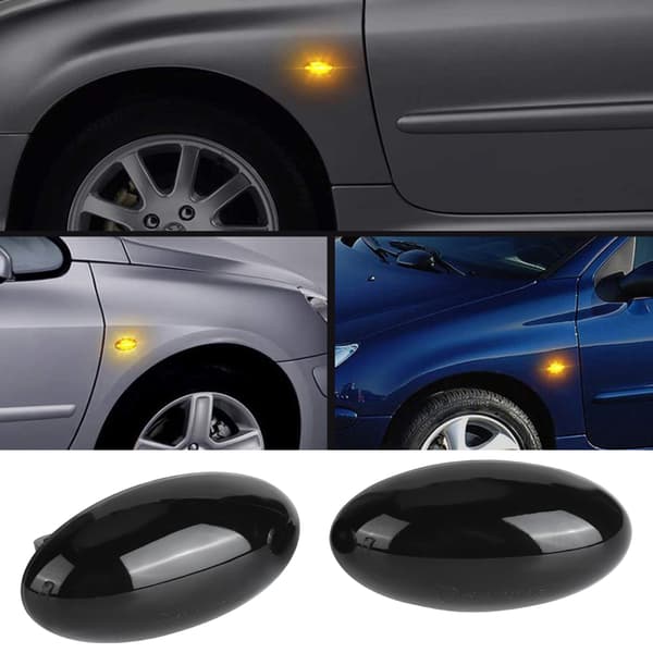 LED Dynamisk Blinklys Sidemarkeringslys Lampe Passer til Peugeot 1007 107 206 207 307 6325G3