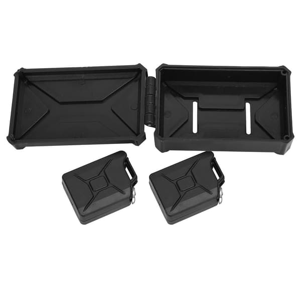 1/10 Mini Simulation Lastbil Værktøjskasse Brændstoftank til Wrangler Jeep RC Simuleret Bil Sort