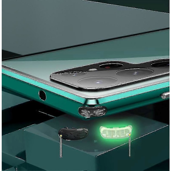 Samsung Galaxy S22 Ultra/S22 Anti Peeping Privacy Fodral - Dubbelsidigt Härdat Glas Magnetiskt Skydd Blå FörGalaxyS22