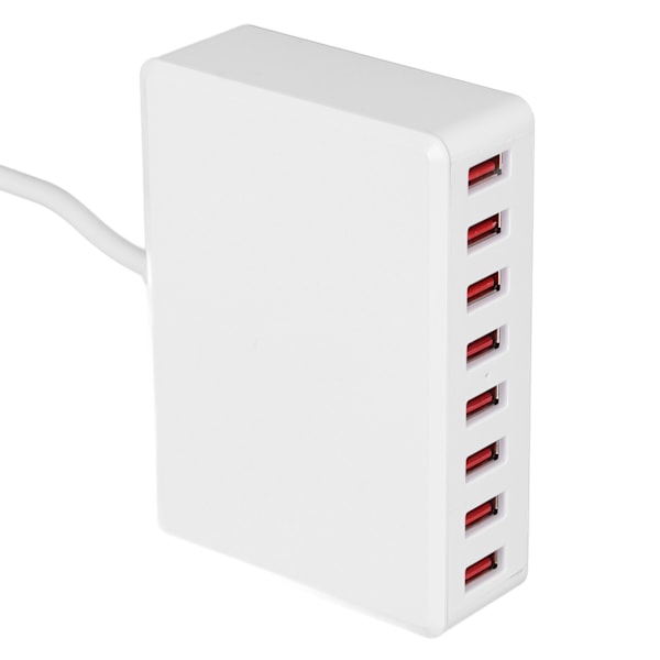 2.4A 40W 8 porter USB-lader bærbar USB-skrivebords smart ladestasjon for telefoner nettbrett AU-plugg 100‑240V