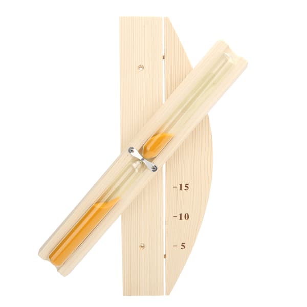 Bastu Timglas 15 Minuter Basturum Sandklocka Glas Timer Väggmonterat Trätimglas