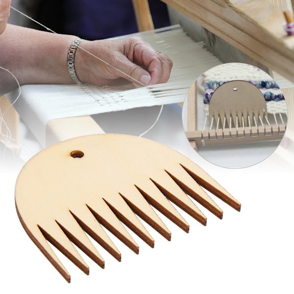 11 hampainen puinen kutomakampa, seinävaate kutomakampa, kampa työkalu DIY punotut tarvikkeet