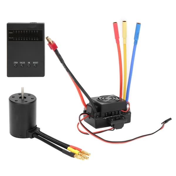 3650 3100KV Børsteløs Motor 60A Børsteløs ESC Programkort Delsæt til 1/10 RC Bil