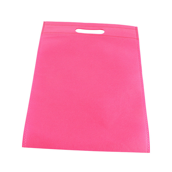 50Pcs Die Cut Non Woven Bags Eco Friendly Flat Mouth Tote Bags Non Woven Fabric Garment Bags Rose Red 25x35cm/9.8x13.8in