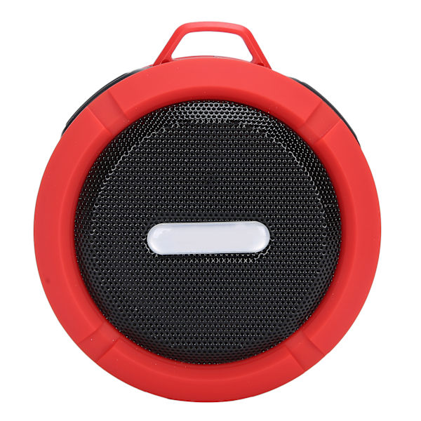 C6 Bluetooth-högtalare med sugkopp karbinhake vattentät mini-subwoofer för utomhussporter röd