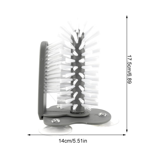 360° glaskopbørstevasker med sugekopper Bar Køkkenrengøringsværktøj