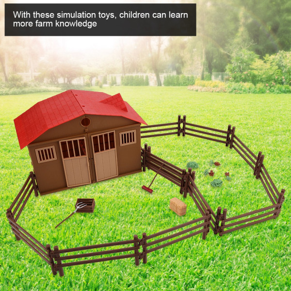 Børn Farm Legetøj Tilbehør Sæt Simulering Mini Farmhouse Scene Model