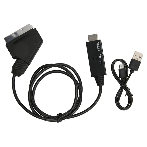 SCART til HD Multimedia Interface Konverter HD 1080P SCART til HD Multimedia Interface Adapterkabel for Lyd Video DC 5V