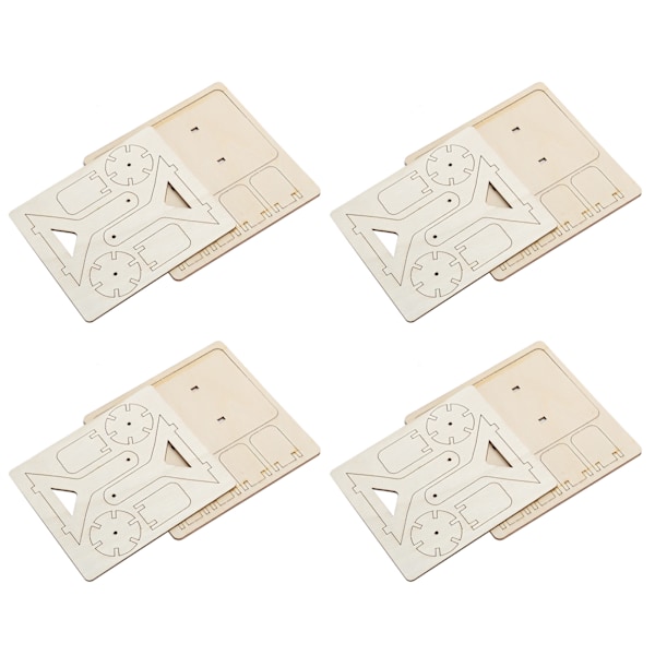 4 set trävattenhjul leksaker DIY barn teknik DIY montering pusselmodell