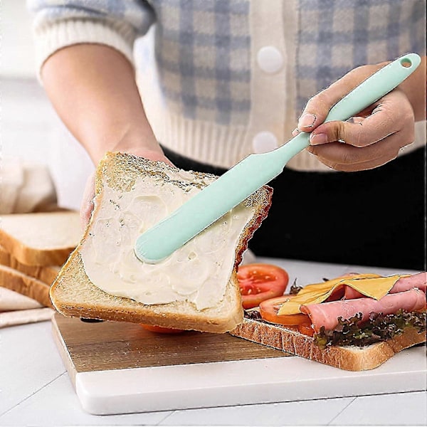Sömlös silikonspatel i ett stycke, non-stick, värmebeständig och flexibel för matlagning, bakning och omrörning (Grön)_SZXM
