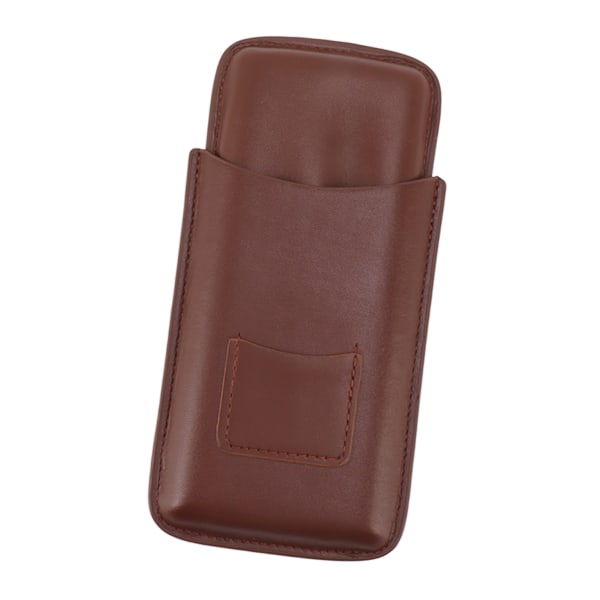 Läder cigarrfodral bärbar 3 finger cigarr humidor bärväska med skärare ficka för cigarrälskare brun