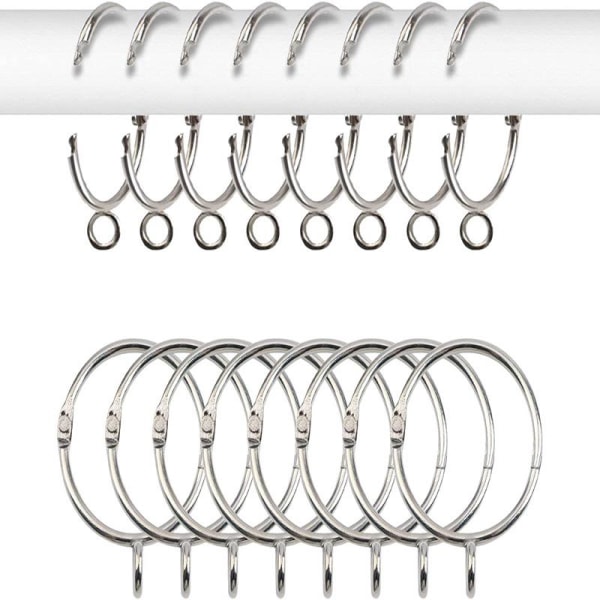 16 pakke 4 cm indre diameter metall åpne gardinringer med dekorative vindusgjennomføringer