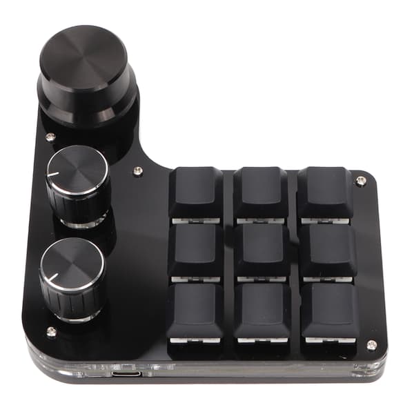 Mini Keypad 9 Taster 3 Knapper RGB Baggrundsbelyst Blå Kontakt Plug and Play Programmerbart Keypad til Gaming Kontor Medier