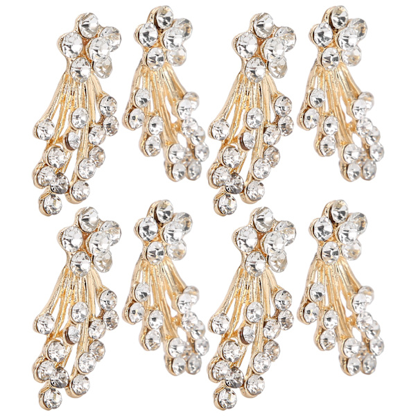 Pärlor Strass Blommor DIY Kläder Skor Smycken Dekoration Tillbehör 3 x 1,8 cm Vita Diamanter Shooting Star Bukett