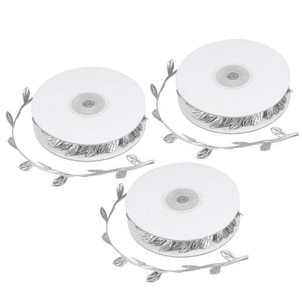 3 rullar konstgjorda blad vin DIY förskola hantverk bröllopsdekoration tillbehörSilver