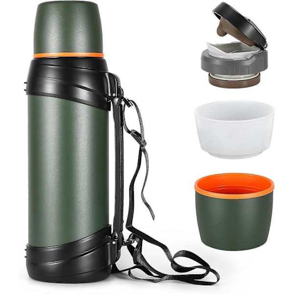 2,5 l Rostfri Isolerad Flaska för Resor med BPA-fri Mugg - Överdimensionerad Vakuumflaska